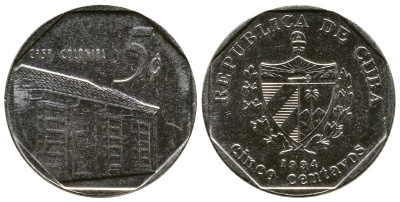 Куба 5 сентаво 1994 Casa Colonial KM 575.1 сталь плакированная никелем 4384-125