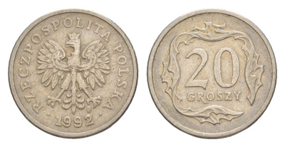 Польша 20 грошей 1992 Y 280 медно-никель 4625-1244