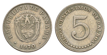 Панама 5 сентесимо 1970 KM 23.2 медно-никель 4644-636