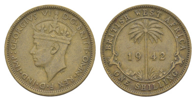 Британская Западная Африка 1 шиллинг 1942 KM 23 никель латунь 4642-156