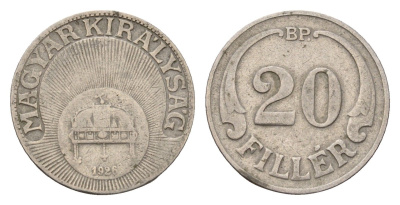 Венгрия 20 филлеров 1926 KM 508 медно-никель 4676-1122