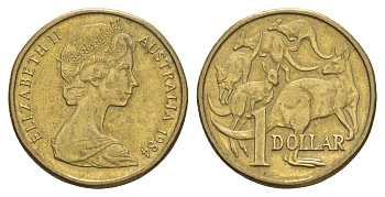 Австралия 1 доллар 1984 Елизавета II (1952-2022), кенгуру KM 77 алюминиевая бронза 4657-211