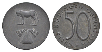 Бюдинген 50 пфеннигов ND Funck 63.2A, Men05 3954.2, Men18 5005.2 цинк 4637-1151