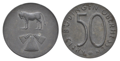 Бюдинген 50 пфеннигов ND Funck 63.2A, Men05 3954.2, Men18 5005.2 цинк 4637-1151