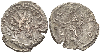 Римская Империя (императоры в Галлии) антониниан 260 - 269 Постум. IMP C POSTVMVS P F AVG / MONETA AVG, Монета с весами и рогом Изобилия, Колония Агриппины, Very fine RIC 315 биллон 1073-12-103