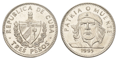 Куба 3 песо 1995 Эрнесто Че Гевара KM 346a сталь плакированная никелем 4675-234