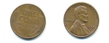 США 1 ЦЕНТ 1958 D ЛИНКОЛЬН KM A132 медь цинк 76-542