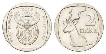 ЮАР 2 ранда 2013 KM 505 медь плакированная никелем UNC 4628-331