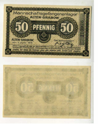 Германия 50 пфеннигов 1916 Альтенграбов, лагерь военнопленных C-2657 бумага UNC (пресс) 504-65-1-1