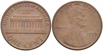 США 1 ЦЕНТ 1979 ЛИНКОЛЬН KM 201 медь цинк 3457-1248