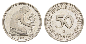 Германия 50 пфеннигов 1993 G KM 109.2, J. 384a медно-никель 4630-248