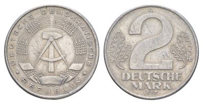 ГДР 2 марки 1957 A KM 14 алюминий 4538-553