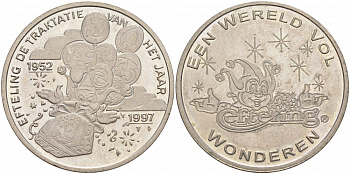 НИДЕРЛАНДЫ МЕДАЛЬ 1997 КОМИКСЫ медно-никель UNC 73-514