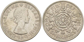 Великобритания 2 шиллинга (флорин) 1966 Елизавета II (1952-2022) KM 906, Spink 4146 медно-никель 4183-1234