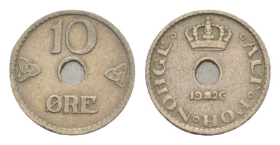 Норвегия 10 эре 1926 Хокон VII (1905-1957) KM 383 медно-никель 4651-434