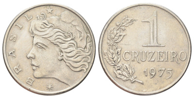 Бразилия 1 крузейро 1975 KM 581a медно-никель 4646-913