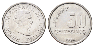 Уругвай 50 сентесимо 1994 KM 106 нержавеющая сталь UNC 4697-1037