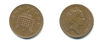 Великобритания 1 пенни 1988 Елизавета II (1952-2022) KM 935, Spink 4381 (B3) бронза 59-1645