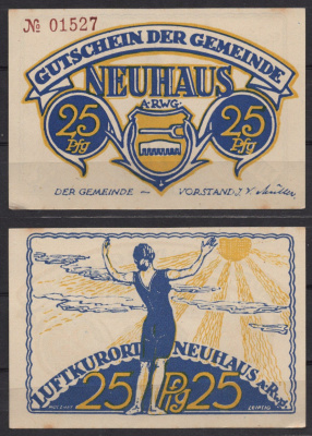 Германия, Нойхаус-ам-Реннвег 25 пфеннигов ND (1914-1924) Нотгельд бумага 7555-53-1-1