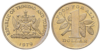 Тринидад и Тобаго 1 доллар 1979 Продовольственная программа - ФАО KM 38 медно-никель UNC 4672-345