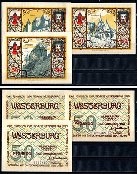 Вестербург (Пруссия, Гессен-Нассау) набор из 3 нотгельдов 1920 2193-51-1-2