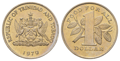 Тринидад и Тобаго 1 доллар 1979 Продовольственная программа - ФАО KM 38 медно-никель UNC 4672-345