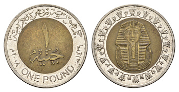 Египет 1 фунт 2008 сфинкс KM 940a биметалл 4673-833