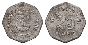 Бюр 25 пфеннигов ND Funck 64.2, Men05 3970.2, Men18 5029.2 железо 4659-367