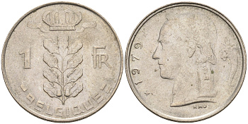 Бельгия 1 франк 1979 BELGIQUE KM 142.1 медно-никель 4592-536