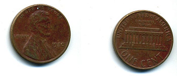 США 1 цент 1980 Авраам Линкольн KM 201 медь цинк 46-612