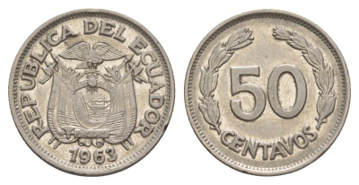 Эквадор 50 сентаво 1963 KM 81 сталь плакированная никелем 83-137