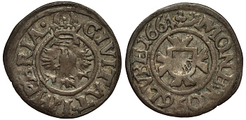 Любек зехлинг (6 пфеннигов) 1664 Behrens 457 серебро 1520-112