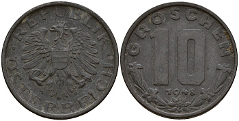 Австрия 10 грошей 1948 KM 2874 цинк 4121-756