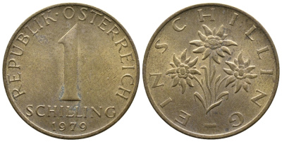АВСТРИЯ 1 ШИЛЛИНГ 1979 KM 2886 алюминиевая бронза 51-1213