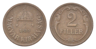 Венгрия 2 филлера 1935 BP KM 506 бронза 4665-447
