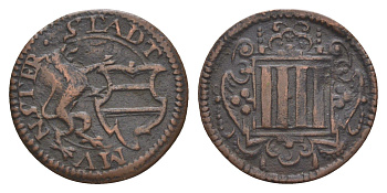 Мюнстер 4 пфеннига ND (1689-1694) KM 304 медь 633-1931