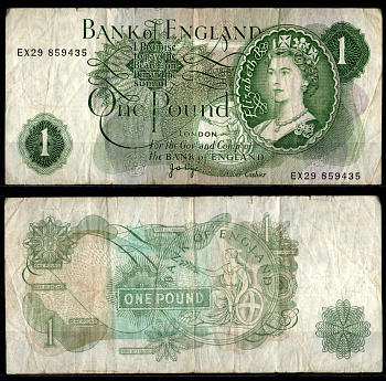 Великобритания 1 фунт ND (1960-1977) Pick 374 g бумага 8605-20-2-2