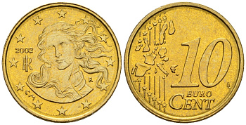 Италия 10 евроцентов 2002 KM 213 нордик UNC 4147-751
