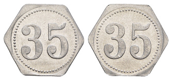 Германия жетон в 35 пфеннигов для приобретения "стакана пива" ND размер 21,5x21,5 мм, вес 0,97 гр алюминий UNC 4638-914