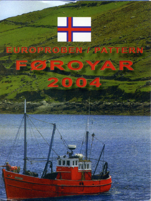 Фарерские острова набор из 8 монет 2004 европробники, в оригинальном картонном буклете, тираж 12500 экз. 00-00