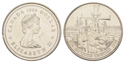 Канада 1 доллар 1984 450 лет с момента открытия Гаспе KM 141 никель 4634-414