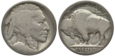 США 5 ЦЕНТОВ ND S, ИНДЕЕЦ, БИЗОН KM 134 медно-никель 27-724