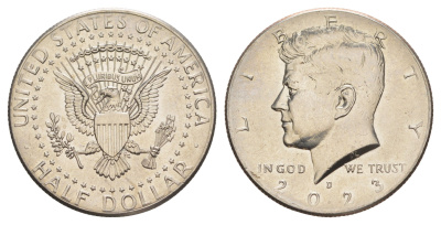 США 1/2 доллара (50 центов) 2023 D, Джон Кеннеди KM A202b медь плакированная медно-никелем UNC 32-642