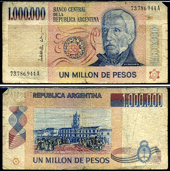Аргентина 1000000 песо ND (1981-1983) Хосе де Сан-Мартин Pick 310 (1) бумага 7214-21-3-2