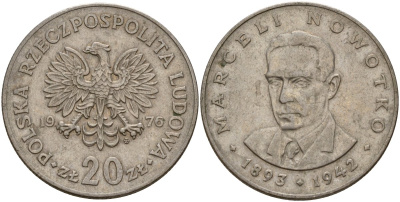 Польша 20 злотых 1976 Марсель Новотко Y 69 медно-никель 4157-142