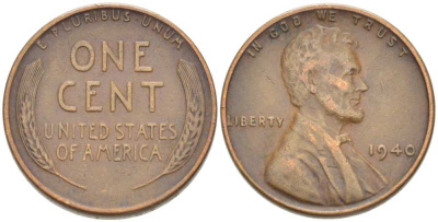 США 1 ЦЕНТ 1940 ЛИНКОЛЬН KM 132 бронза 218-363