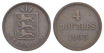 Гернси 4 дабл (дубль) 1903 KM 5 бронза 4654-633