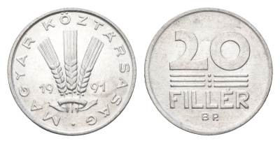Венгрия 20 филлеров 1991 BP KM 676 алюминий UNC 4668-224
