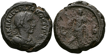 Римская Империя, Провинция Египет тетрадрахма 238 - 239 Гордиан III / Эйрена, богиня Мира, Александрия Very fine Kamp/Gansch 72.24 биллон 1073-9-71