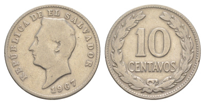 Сальвадор 10 сентаво 1967 KM 130 медно-никель 4642-745